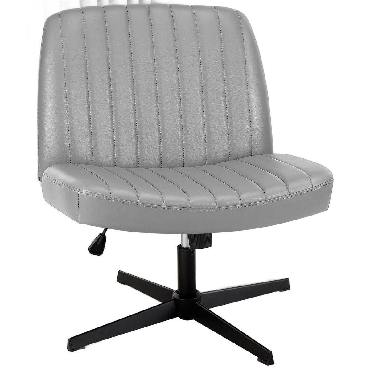 19" Black Tufted Swivel Lounge Chair