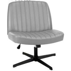 19" Black Tufted Swivel Lounge Chair