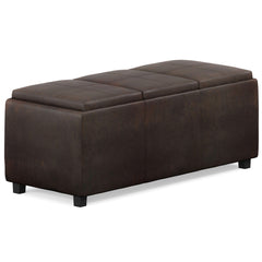 42" Dark Brown and Brown Upholstery Storage Ottoman