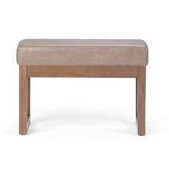 27" Burnished Brown and Brown Leather Footstool