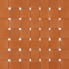 Set of Two 30" Tan Solid Wood and Leather Match Low Back Bar Chairs