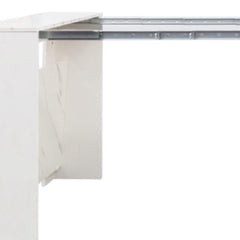 35" White Wood Floor Shelf Coffee Table