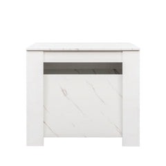 35" White Wood Floor Shelf Coffee Table