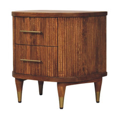22" Brown Solid Wood Two Drawer Nightstand