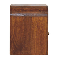 18" Brown Solid Wood Two Drawer Nightstand