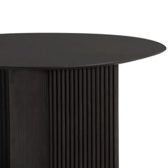 52" Dark Brown Solid Wood Cross Leg Base Round Top Dining Table