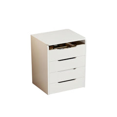 19" White Wood Lighted Three Drawer Dresser With Mirror