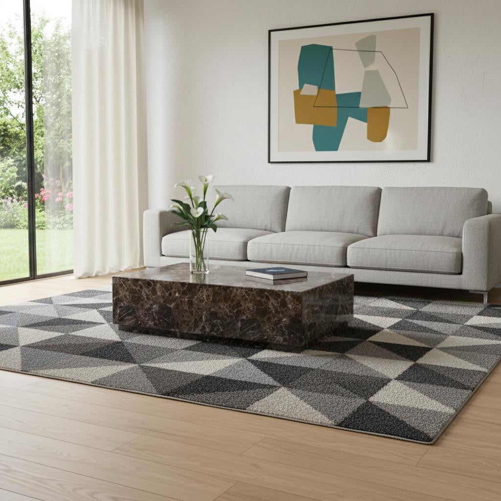 55" Brown Genuine Marble and Marble Pedestal Coffee Table