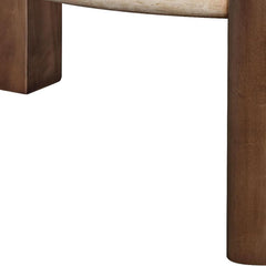 40" Natural and Oak Stone and Wood Round Coffee Table