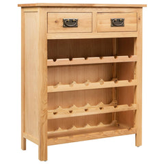 Wine Cabinet 28.3"x12.5"x35.4" Solid Oak Wood