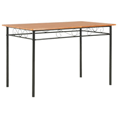 Dining Table Brown and black MDF top and steel frame Sturdy