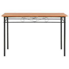 Dining Table Brown and black MDF top and steel frame Sturdy