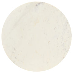 Side Table White Real stone, black powder-coated iron Medium