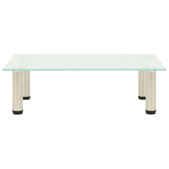 TV Stand Transparent Tempered glass and stainless steel Small