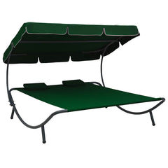 Lounge Bed Green Oxford fabric, powder-coated steel, polyester