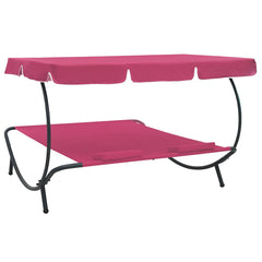 Lounge Bed Pink Oxford fabric, Powder-coated steel Double Durable
