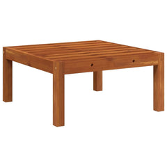 Footstool Cream white cushion, Natural wood Solid Acacia wood
