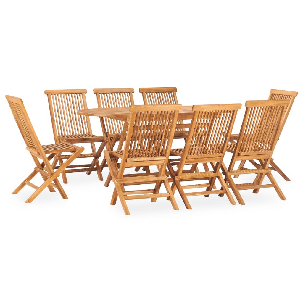 Outdoor Dining Set Natural Teak Smooth sanded teak hardwood