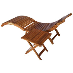 Sunlounger With Table Cream, Wood Solid acacia wood, 100% polyester