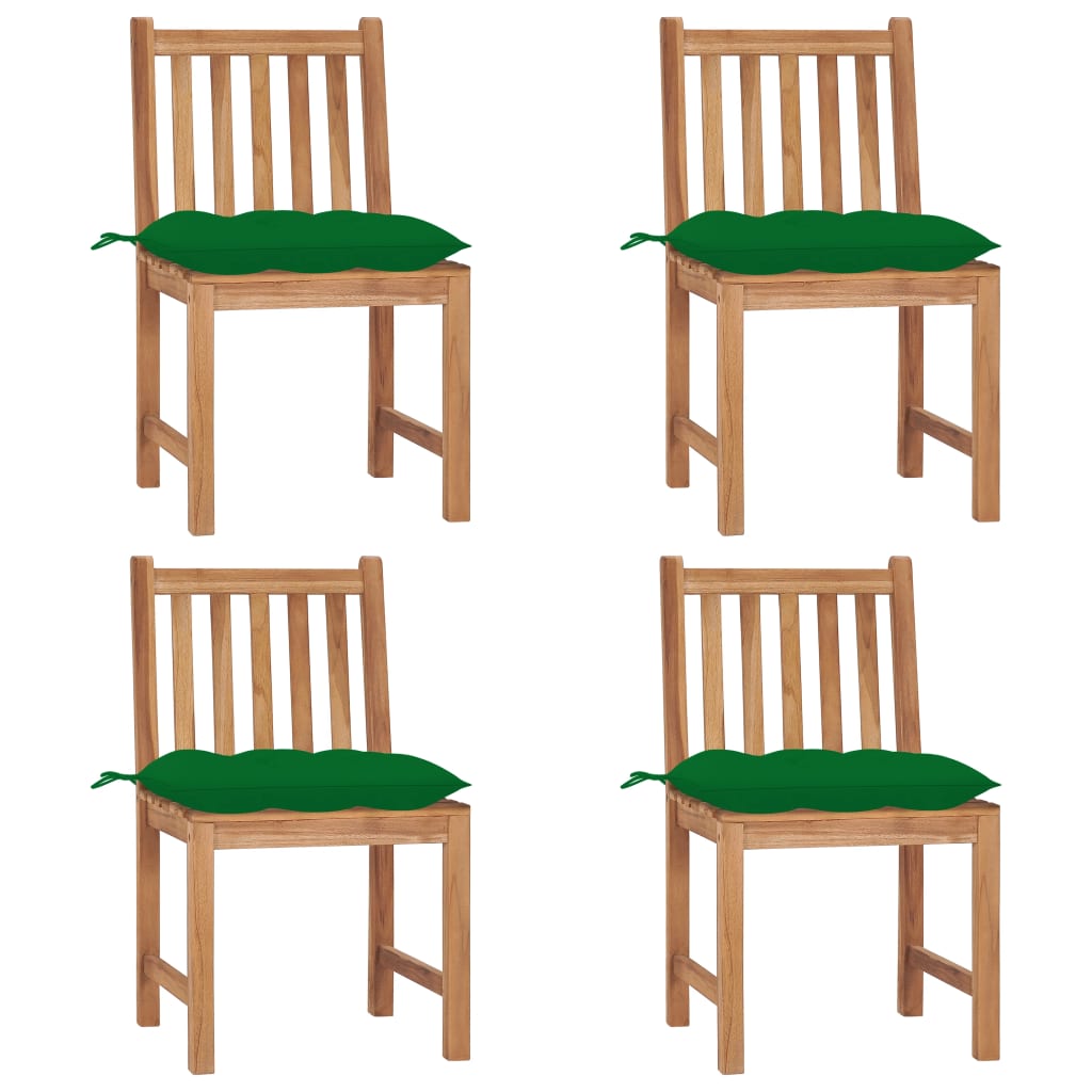 Patio Chair Set of 4 Teak wood color Solid Teak wood Standard