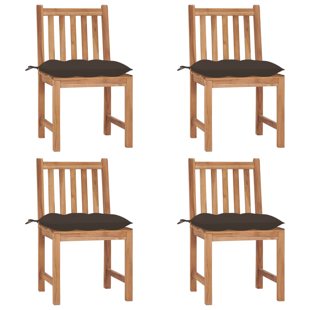 Patio Chair Set of 4 Teak Sanded teak wood with water-based finish