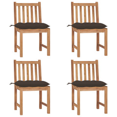 Patio Chair Set of 4 Teak Sanded teak wood with water-based finish