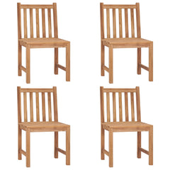 Patio Chair Set of 4 Teak Sanded teak wood with water-based finish
