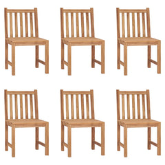 Garden Chair Set of 6 Teak Teak wood, Polyester Standard