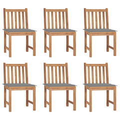 Patio Chairs 6 pcs with Cushions Solid Teak Wood