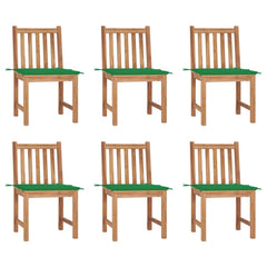 Patio Chair Set of 6 Warm brown Teak Wood Standard Durable