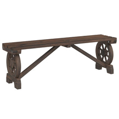 Garden Bench Set of 2 Burnt Solid fir wood Standard Durable