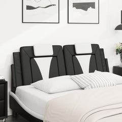 Headboard Cushion Black and White Faux Leather 60.2 inches wide