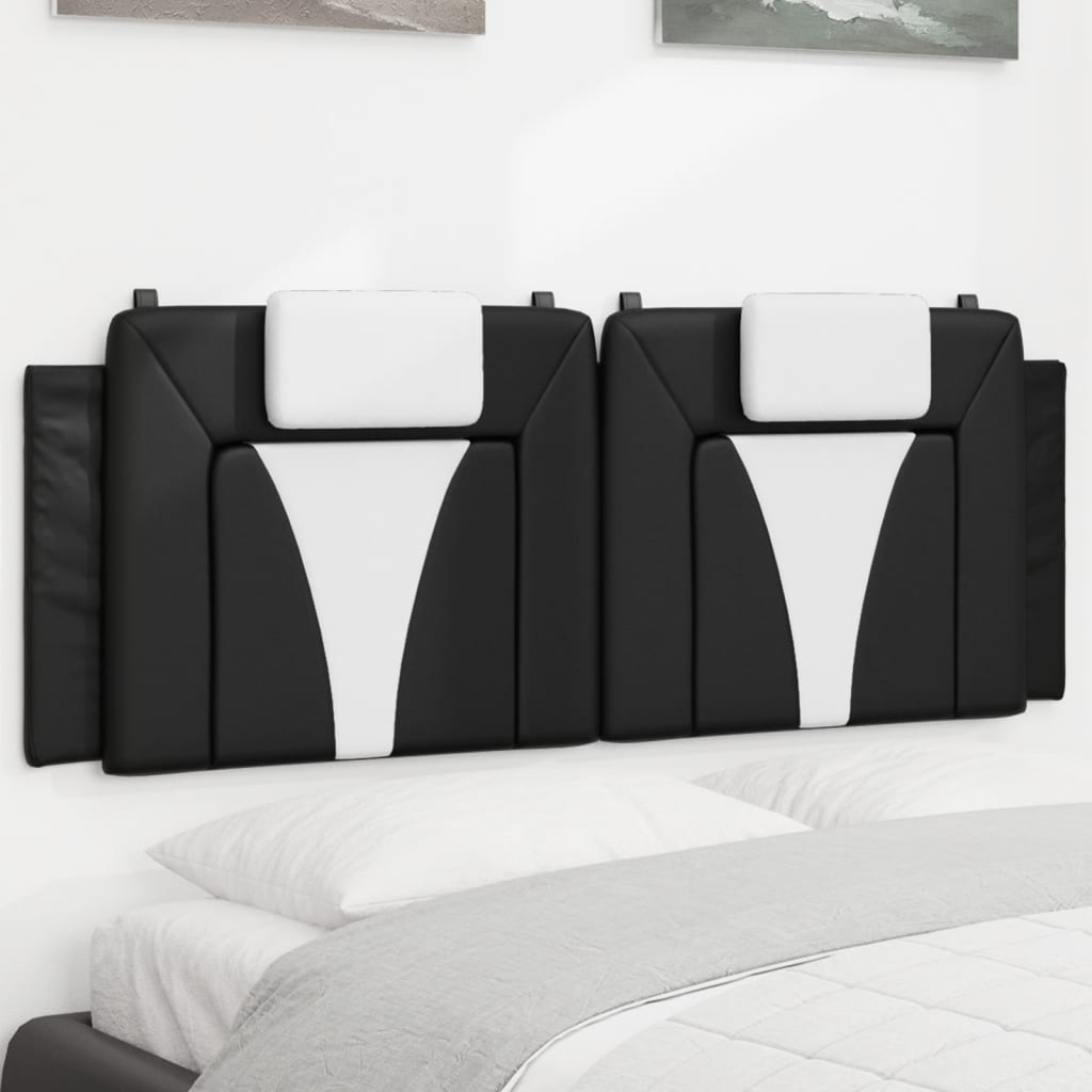 Headboard Cushion Black and White Faux Leather 60.2 inches wide