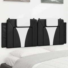 Headboard Cushion Black and White Faux Leather 60.2 inches wide