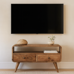 Mini Curved Oak-ish Media Unit