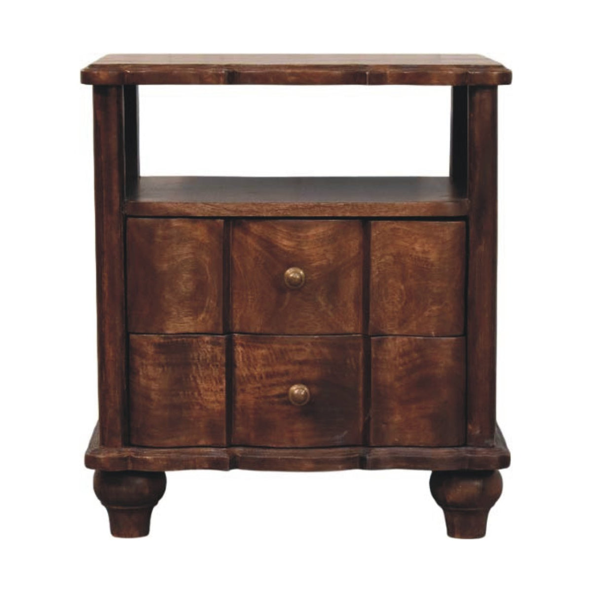 2-Drawer Bedside with Open Shelf
